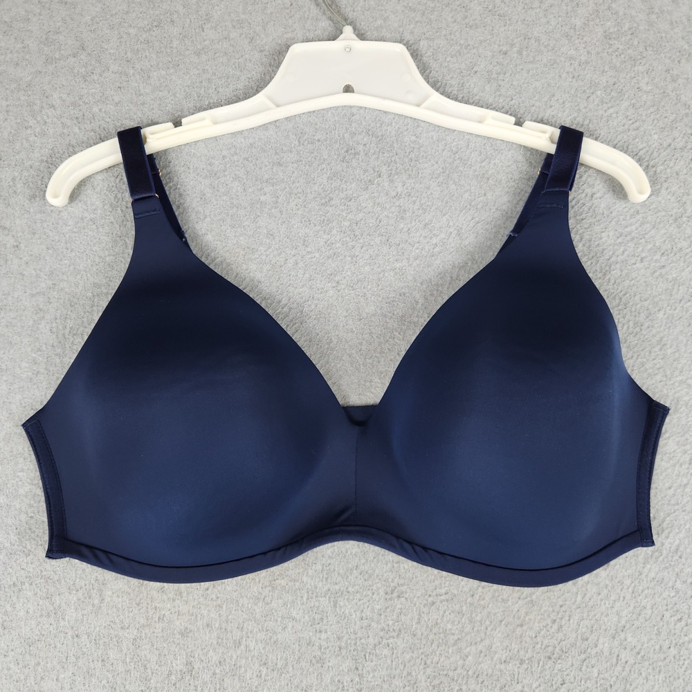 Soma Vanishing 360 Wireless Push Up Bra Womens 38D Blue Nylon Full Coverage